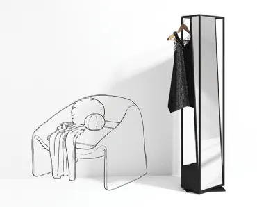Specchio con appendiabiti Cage di Minotti Italia