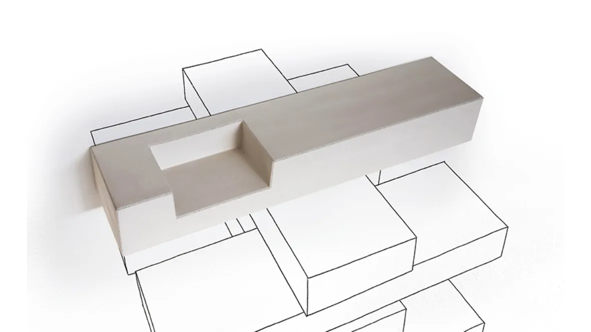 Mensola Concrete in cemento fibrorinforzato di Minotti Italia