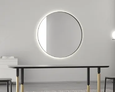 Specchio Full Moon di grandi dimensioni con cornice in metallo di Minotti Italia