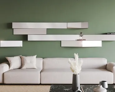 Mensole in metallo con specchio Look di Minotti Italia