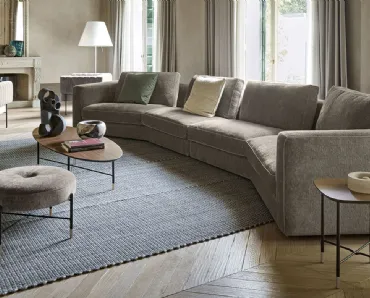 Pouf  Mambo in tessuto imbottito con gambe in metallo di Pianca