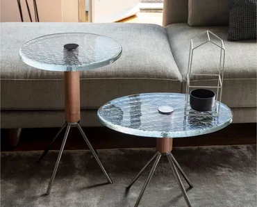 Tavolino rotondo Jelly in vetro fuso di Porada