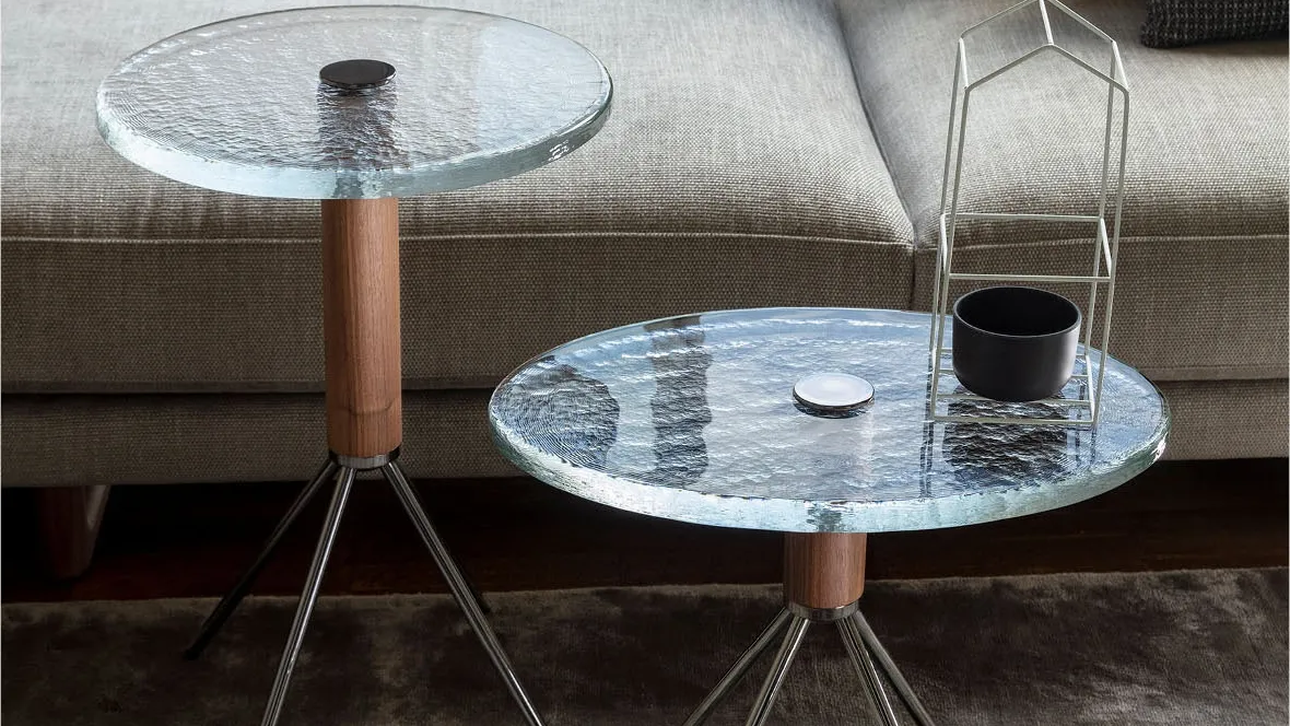Tavolino rotondo Jelly in vetro fuso di Porada