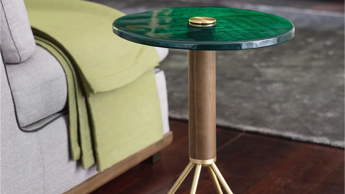 Tavolino rotondo Jelly in vetro fuso di Porada