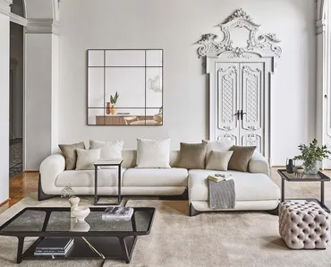 Tavolino in massello di frassino con piano superiore in cristallo e piano inferiore in marmo Script 150 di Porada