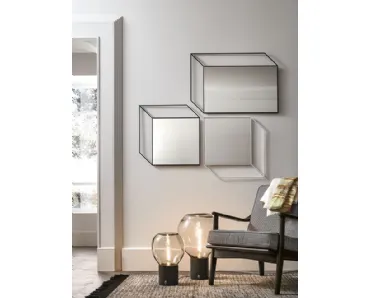 Specchio tridimensionale con bordino in metallo Sguardo di Caos Creativo by Rossi&Co
