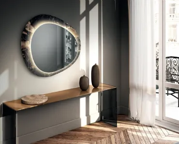 Specchio con cornice in vetro effetto marmo Era di Lago