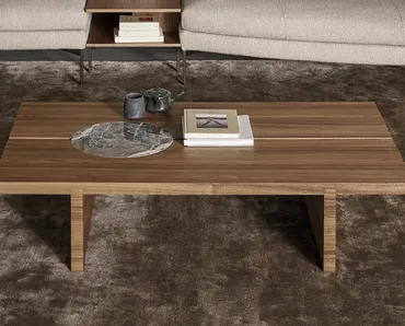 Tavolino Moon in legno Noce Canaletto di Bonaldo