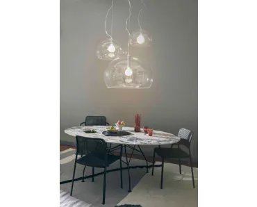 Lampada a sospensione Fl/y Big in plexiglas trasparente di Kartell