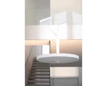 Lampada a sospensione in alluminio verniciato bianco Equilibre di Prandina