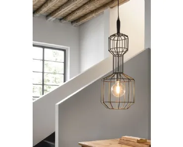 Lampada a sospensione in metallo Gabbia di Caos Creativo by Rossi&Co