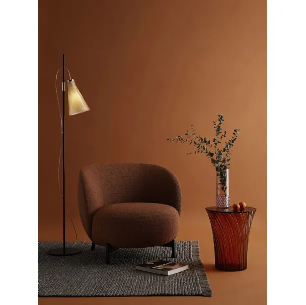 Lampada da terra K Lux in acciaio con diffusore in plexiglas di Kartell