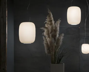 Lampada a sospensione Santachiara in vetro soffiato di Prandina