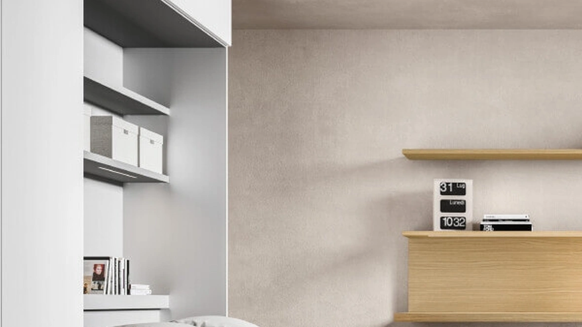 Armadio battente Alterna SM2011 con modulo letto di Zalf