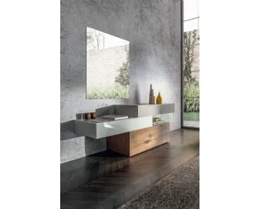 Comò in vetro laccato e legno 36e8 0666 di Lago