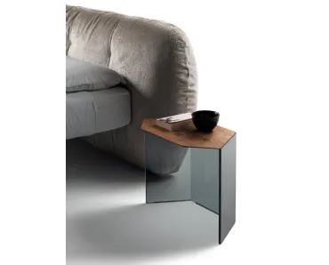 Comodino in legno e vetro Livre 2127 di Lago