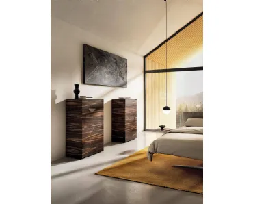Cassettiera Materia 1066 in vetro effetto legno di Lago