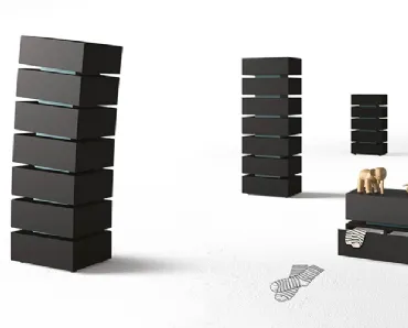 Comodino e Cassettiera NYC & Pisa in legno laccato di Minotti Italia