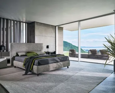 Letto in tessuto con testiera De Light di Twils