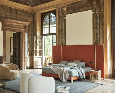 Letto di design in tessuto Bricola di Pianca