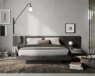 Letto Plan in legno con testiera di Fimar