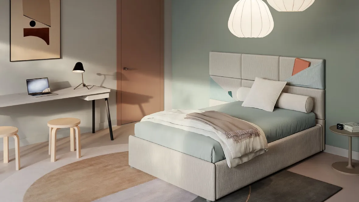 Letto singolo con box contenitore Boiserie Marlene di Twils