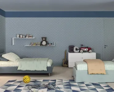 Letto Singolo in tessuto con testiera Giselle di Twils