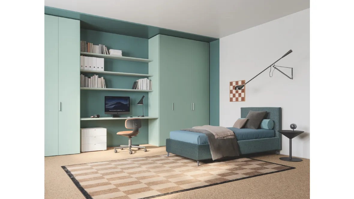 Letto Singolo in tessuto con box contenitore Max di Twils