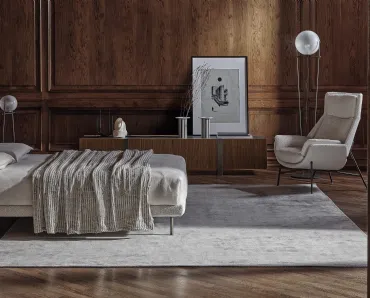 Letto in tessuto con testiera Skin di Ditre Italia