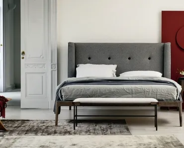 Letto imbottito Ziggy Bed di Porada