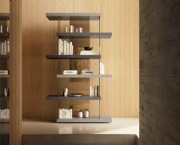 Libreria Air 1462 in laccato e vetro di Lago