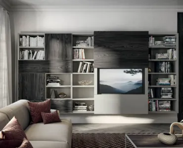 Libreria a muro Edis CF 064 in legno e laccato opaco di Fimar