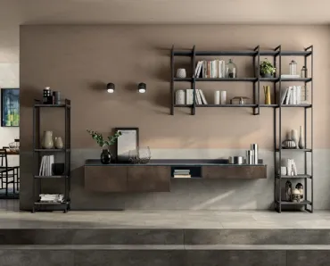 Libreria Living Liberamente sistema Metro di Scavolini