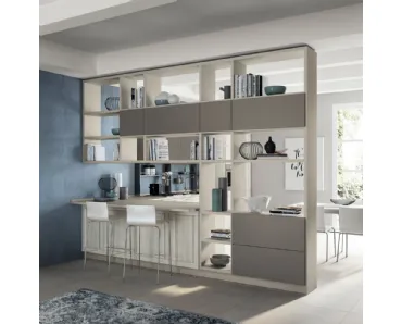 Libreria divisoria Living Sax in decorativo Grigio Gabbiano di Scavolini