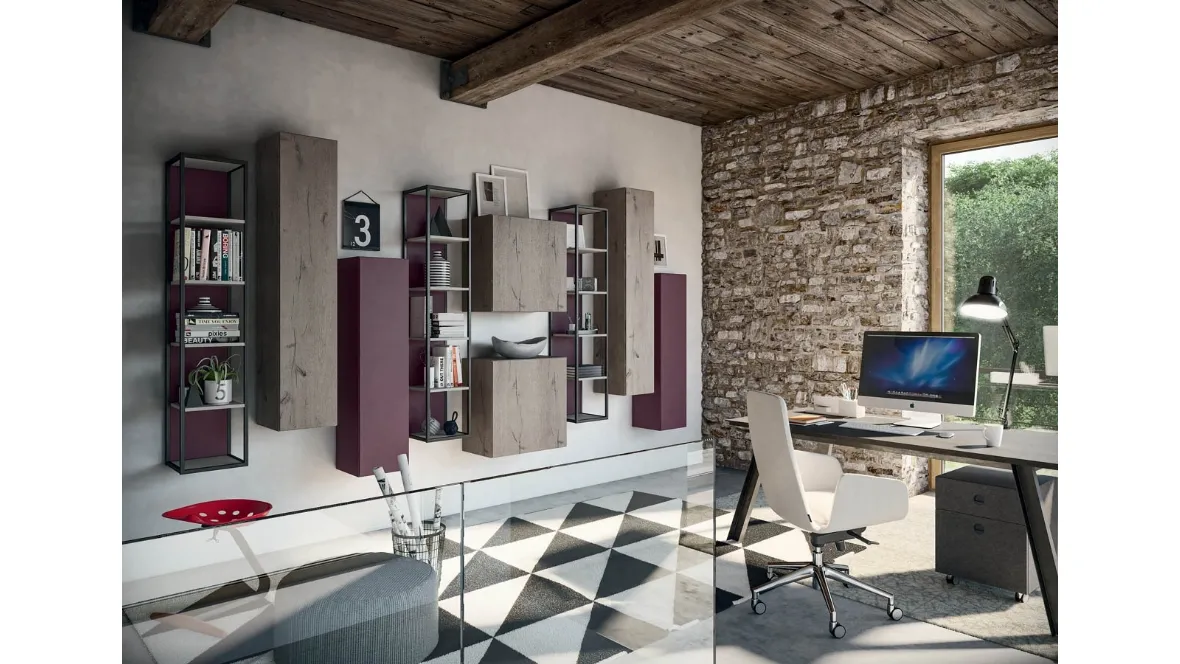 Libreria Rebel CF 172 in legno e laccato di Fimar