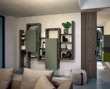 Libreria sospesa Side CF 034 in legno e laccato opaco di Fimar