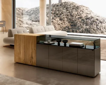 Madia 36e8 Glass 1332 in vetro e legno centenario di Lago