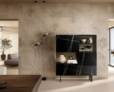 Madia 36e8 Glass 1349 in vetro effetto marmo Nero di Lago