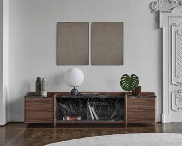 Madia Akeru in legno e marmo di Porada