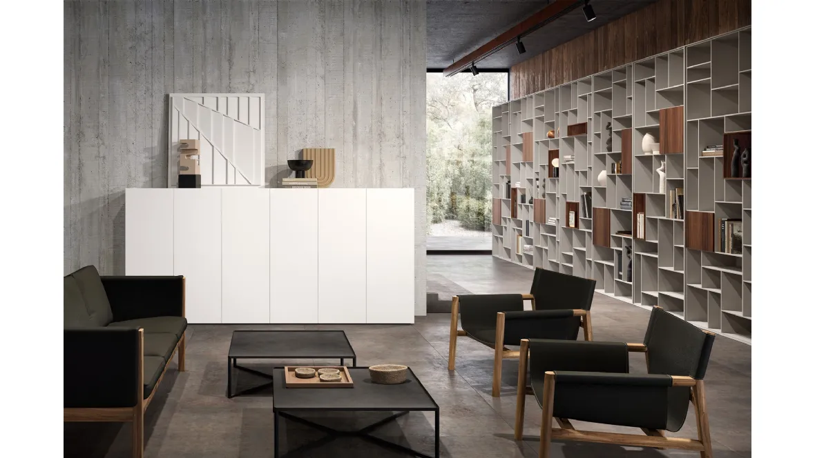 Madia Ateneo in laccato Bianco di Capo d'Opera