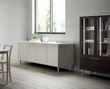Madia Living Carattere in Laccato opaco Grigio Chiaro di Scavolini