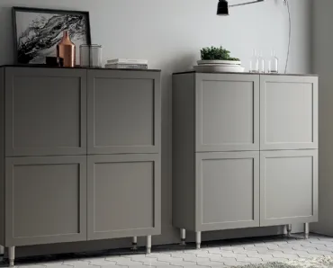 Madia Living Carattere in Laccato opaco Grigio Titanio di Scavolini