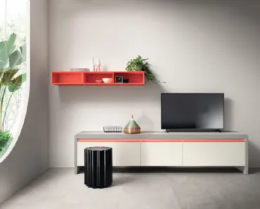 Madia Living Dandy Plus Bianco e Rosso Corallo di Scavolini