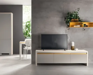 Madia Living Dandy Plus Grigio Velo e Giallo Senape di Scavolini