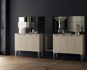 Madia Living Exclusiva alta in Pelle Grigio Perla di Scavolini