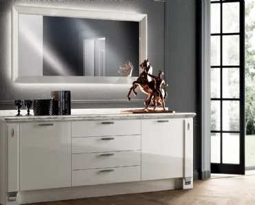 Madia Living Exclusiva in laccato Lucido Grigio Chiaro di Scavolini