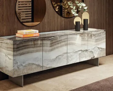 Madia Materia 1003A in vetro finitura marmo XGlass di Lago