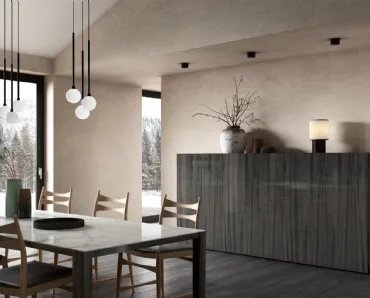 Madia Zurich in legno finitura Glossy Logwood Grey di Capo d'Opera