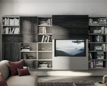 Mobile Porta Tv Sipario con anta scorrevole in legno e laccato opaco di Fimar