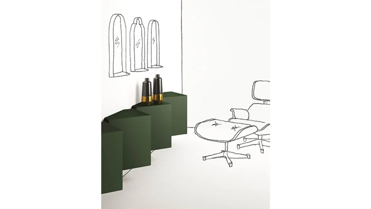 Mobile sospeso Ang laccato Verde di Minotti Italia